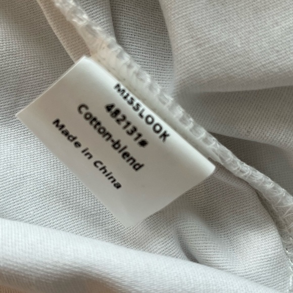 Miss look cotton blend Women's White straight leg pants size Large - Picture 6 of 6